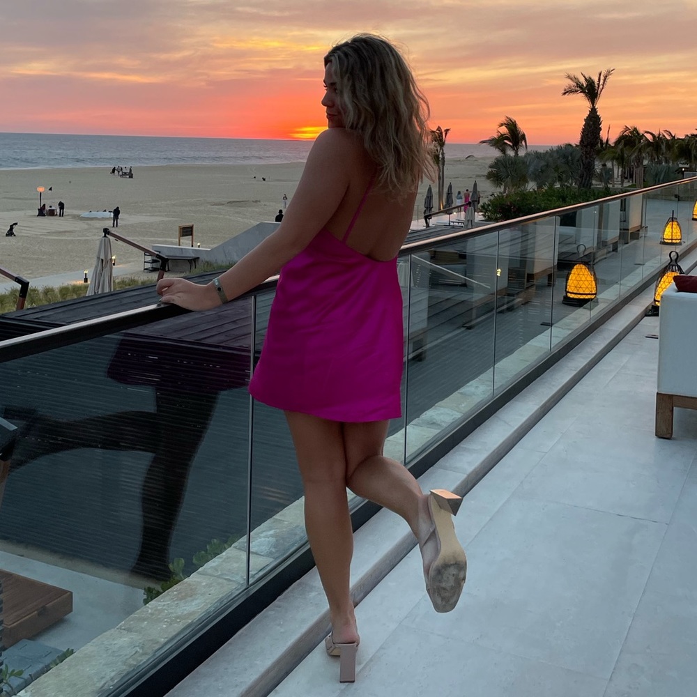Pink Mini Slip Dress